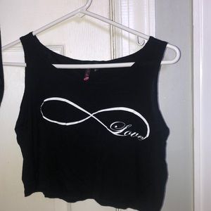 black cropped top
